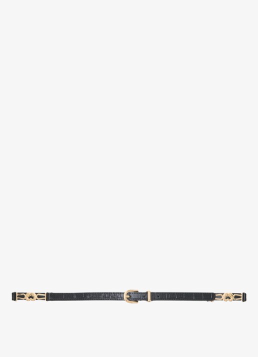 Maje Riem van leer met croco structuur
