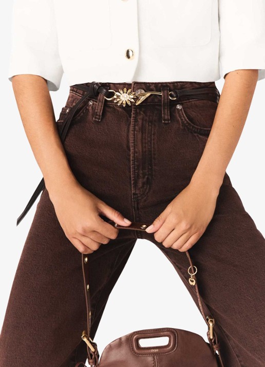 Maje Riem van leer met strass - voorkant 7 jeans