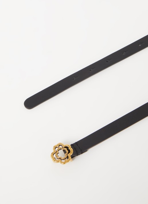 Maje Riem van leer - detail 2 zwart