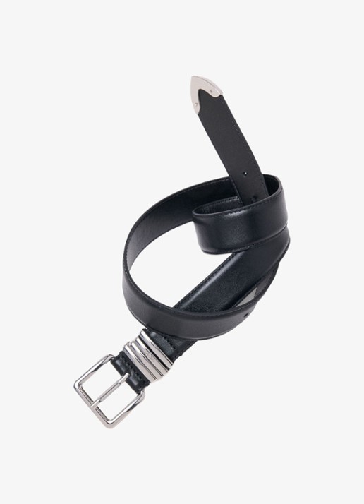 Maje Riem van leer - detail 2 zwart