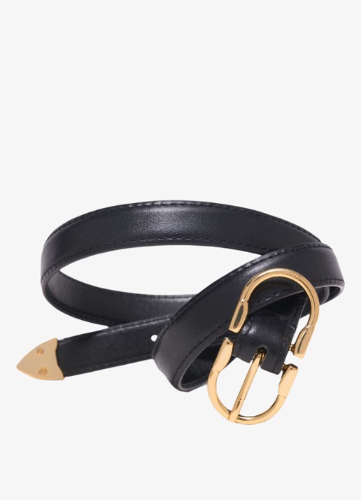 Maje Riem van leer - detail 3 zwart