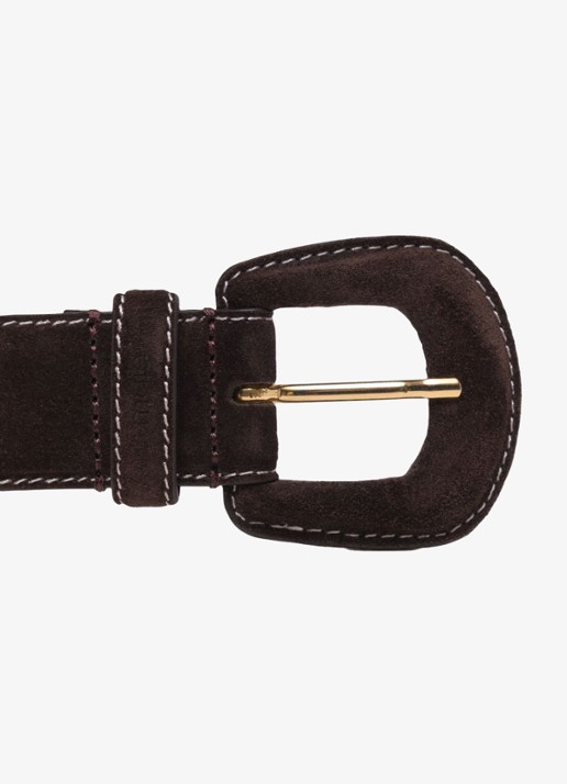 Maje Riem van suède - detail 3 donkerbruin