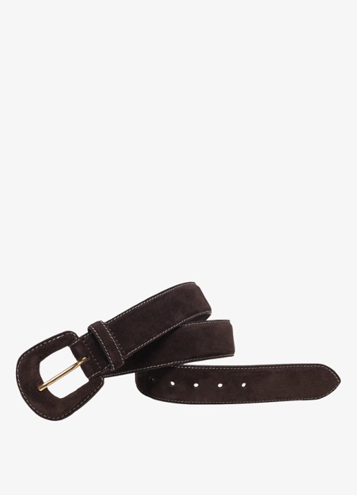 Maje Riem van suède - detail 5 donkerbruin