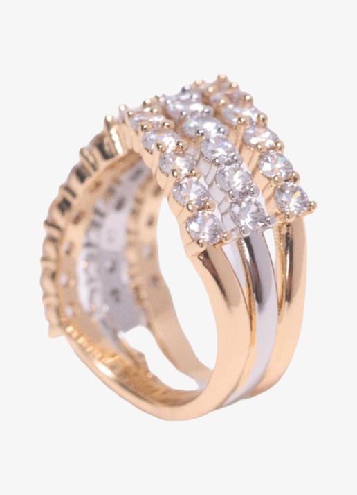 Maje Ring met zirkonia - voorkant 5 goud