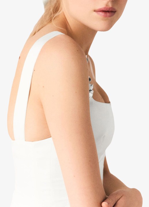 Maje Ripalace mini jurk met bloem detail - detail 5 wit