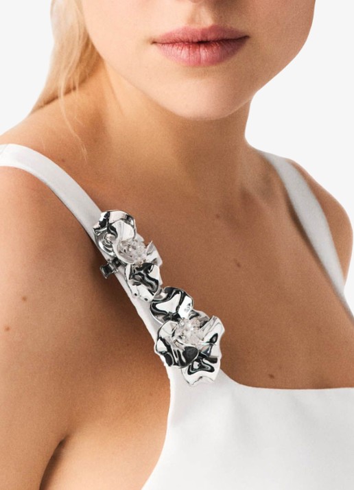 Maje Ripalace mini jurk met bloem detail - detail 6 wit
