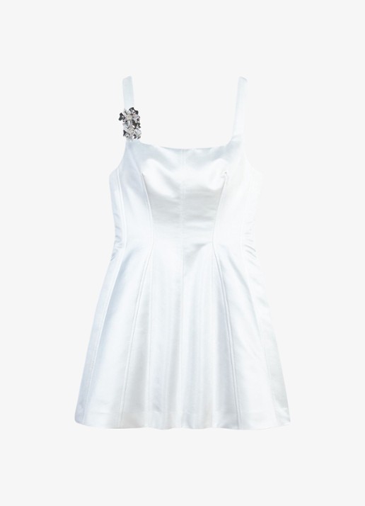 Maje Ripalace mini jurk met bloem detail - voorkant 7 wit