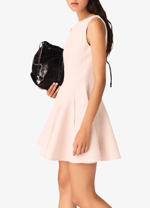 Maje Risolena mini A-lijn jurk met steekzakken en strass - detail 5 roze