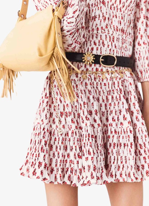 Maje Robbasemi mini jurk met print en plooien - detail 7 rood