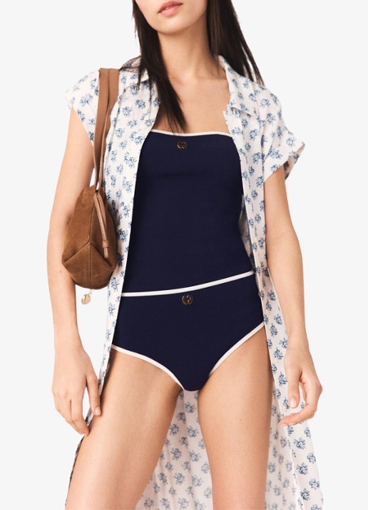 Maje Rubarsemi blousejurk met bloemenprint - detail 7 blauw