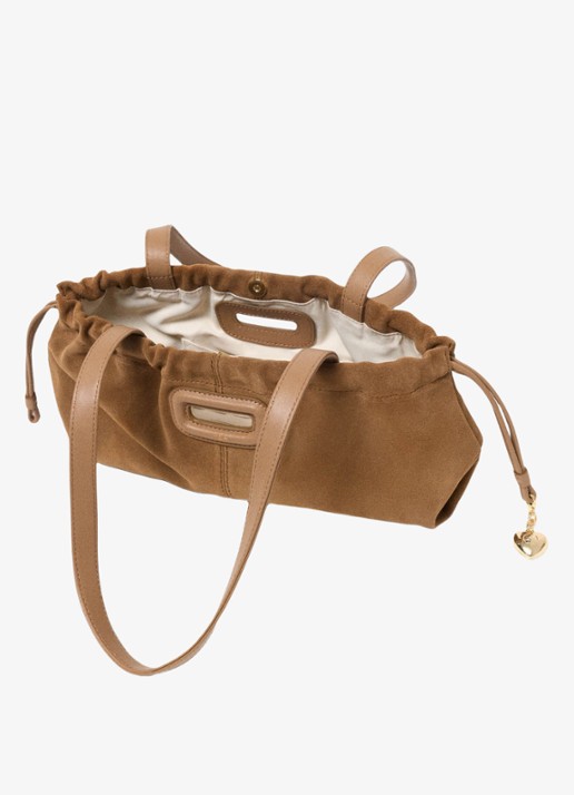 Maje Schoudertas met hanger - achterkant 8 camel