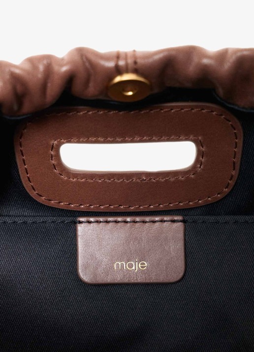 Maje Schoudertas met logo - detail 5 bruin