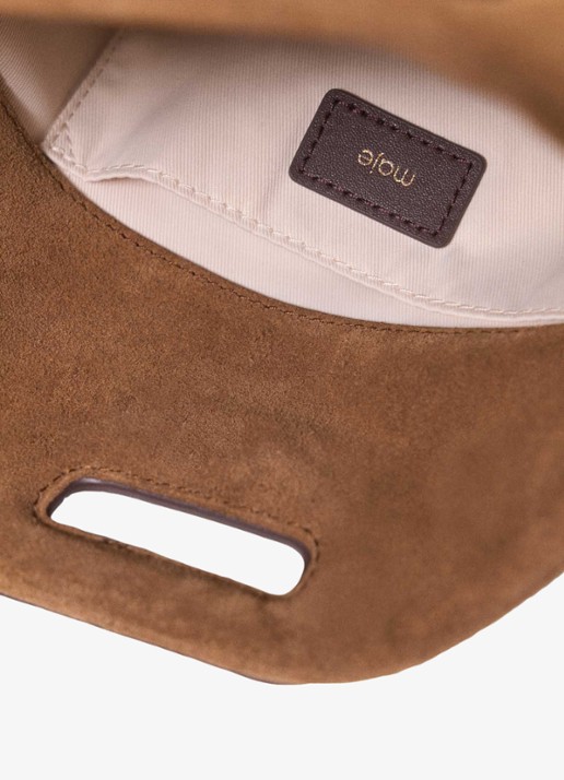 Maje Schoudertas van leer - detail 5 bruin