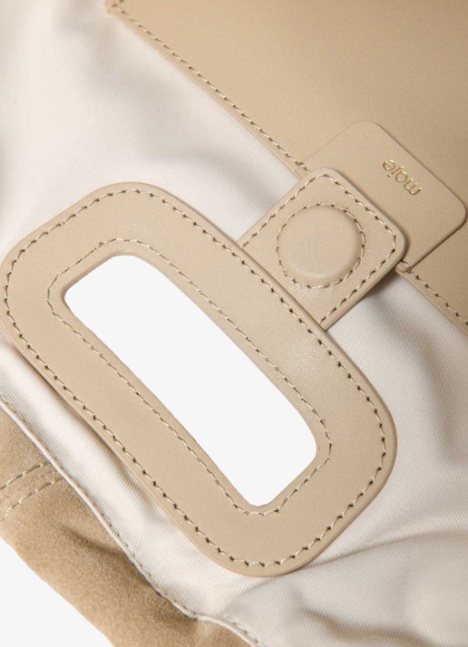 Maje Schoudertas van suède - achterkant 8 beige