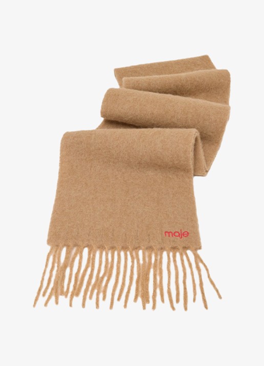 Maje Sjaal in alpaca wolblend  - detail camel