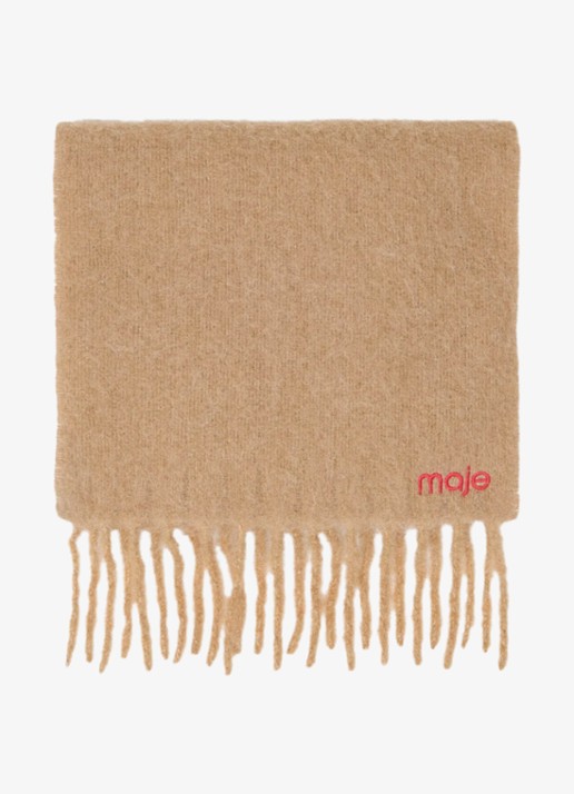 Maje Sjaal in alpaca wolblend  - voorkant 5 camel