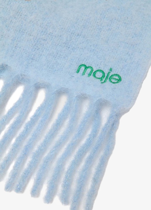 Maje Sjaal in alpaca wolblend  - detail lichtblauw