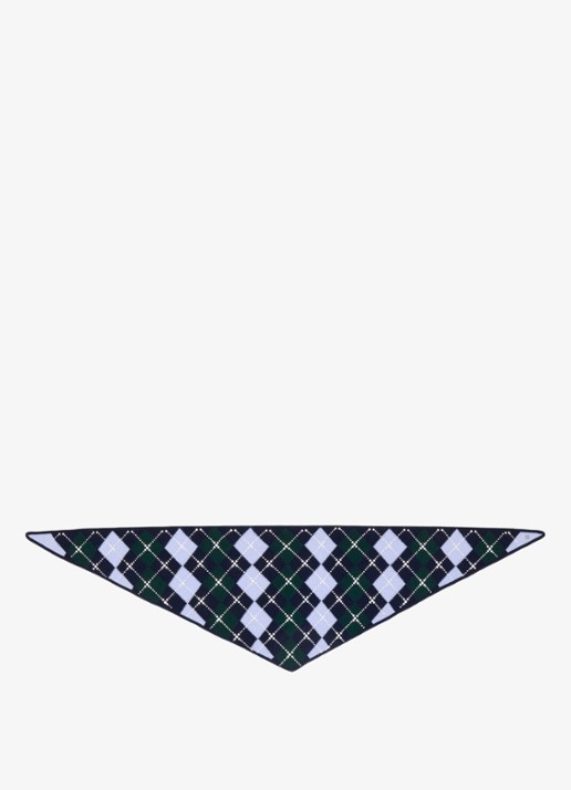 Maje Sjaal van wol met ruitdessin - achterkant 5 donkerblauw