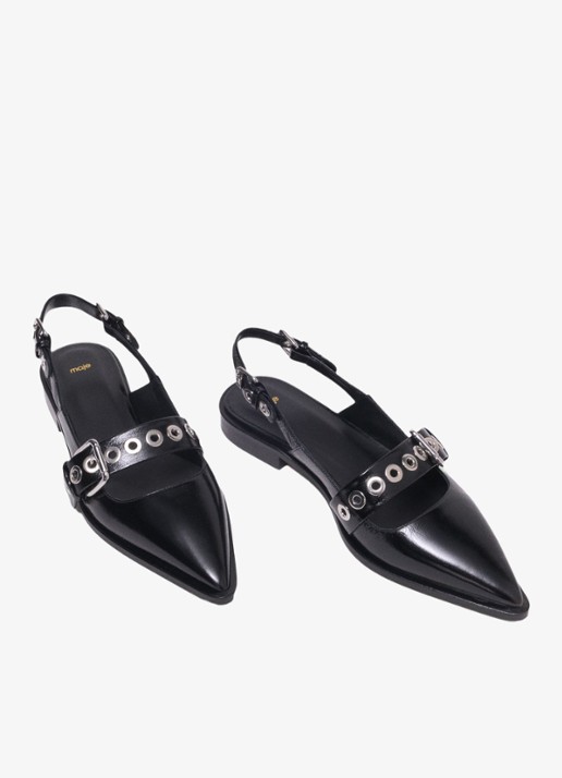 Maje Slingback van leer - detail 4 jeans