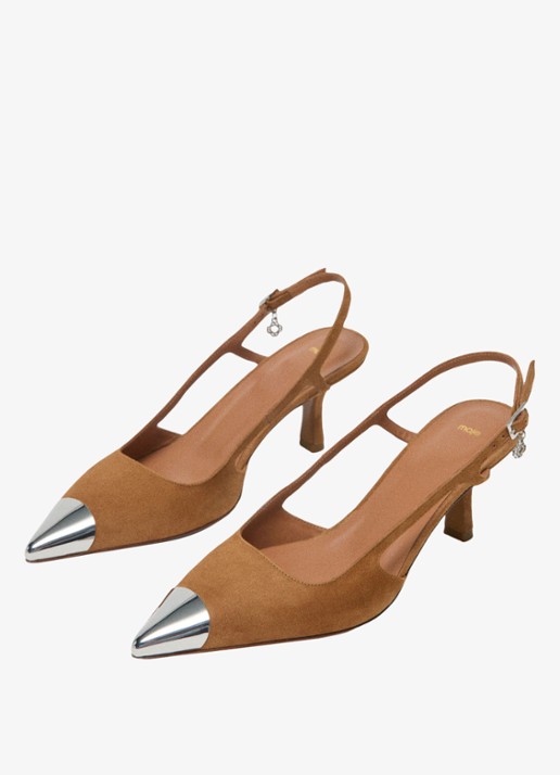 Maje Slingback van suède  - detail 4 camel