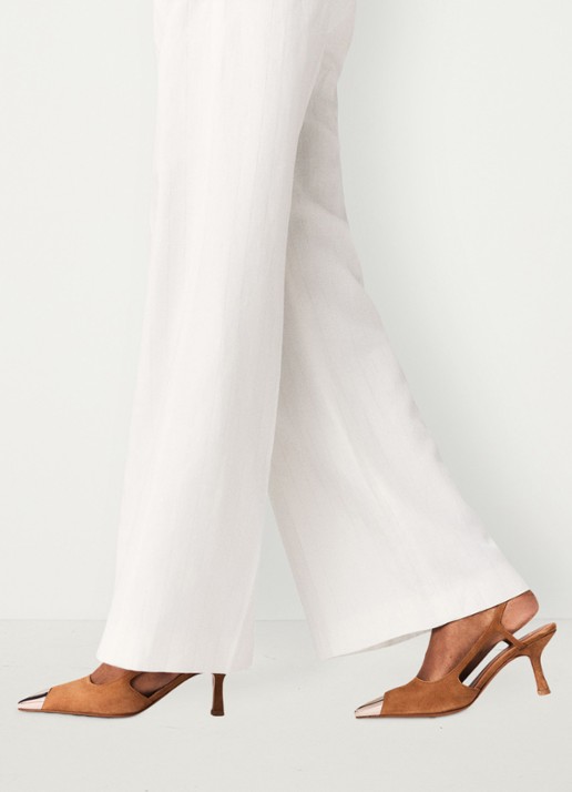 Maje Slingback van suède  - voorkant 2 camel