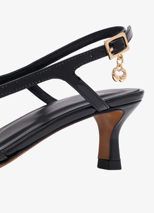 Maje Slingbacks van leer met mesh details - detail 4 jeans