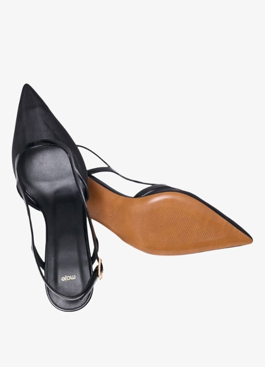 Maje Slingbacks van leer met mesh details - detail 7 jeans