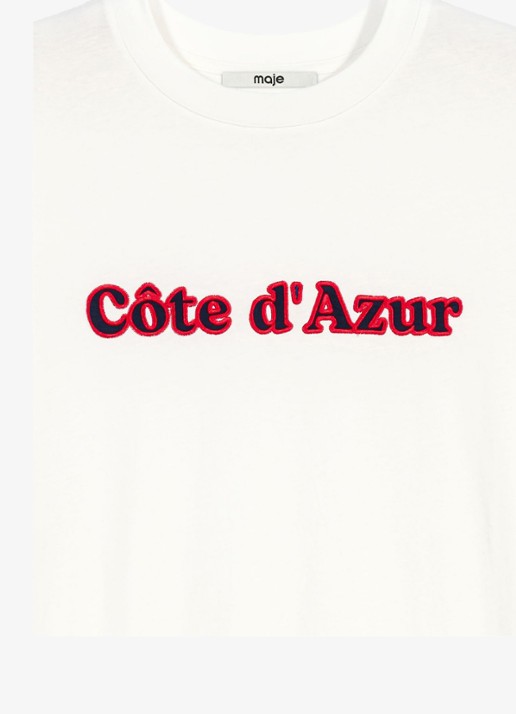 Maje T-shirt met borduring - detail 8 wit