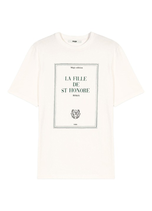 Maje T-shirt met print - voorkant wit