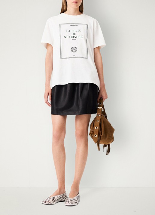 Maje T-shirt met print - voorkant 2 wit