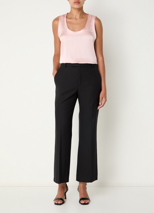 Maje Tanktop in zijdeblend met glanzende finish - voorkant 4 lichtroze