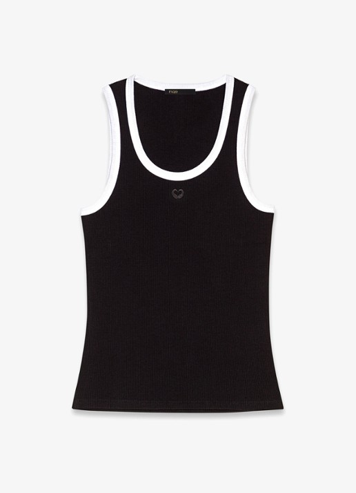 Maje Tanktops met borduring - voorkant 6 zwart