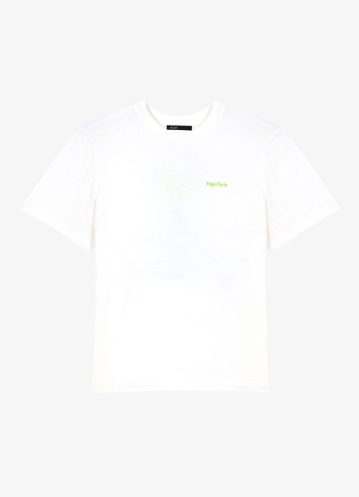 Maje Timocktaila T-shirt met logo- en backprint - voorkant wit