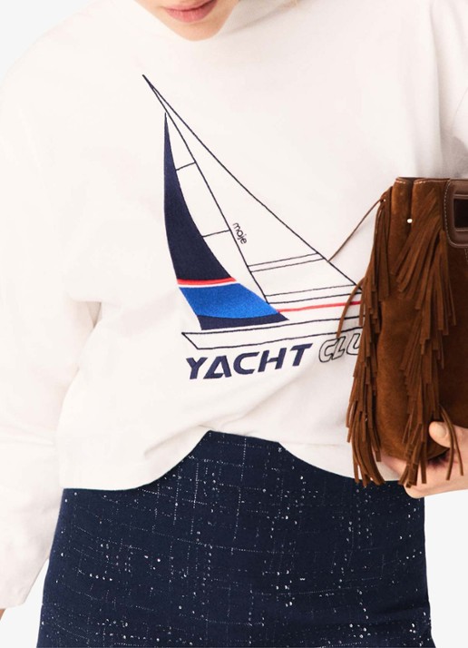 Maje Tiyacht longsleeve met print - detail 5 wit