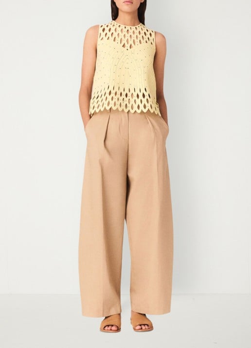 Maje Top met opengewerkt detail en strass