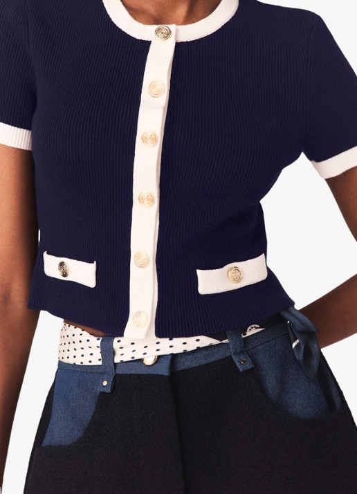 Maje Top met ribstructuur