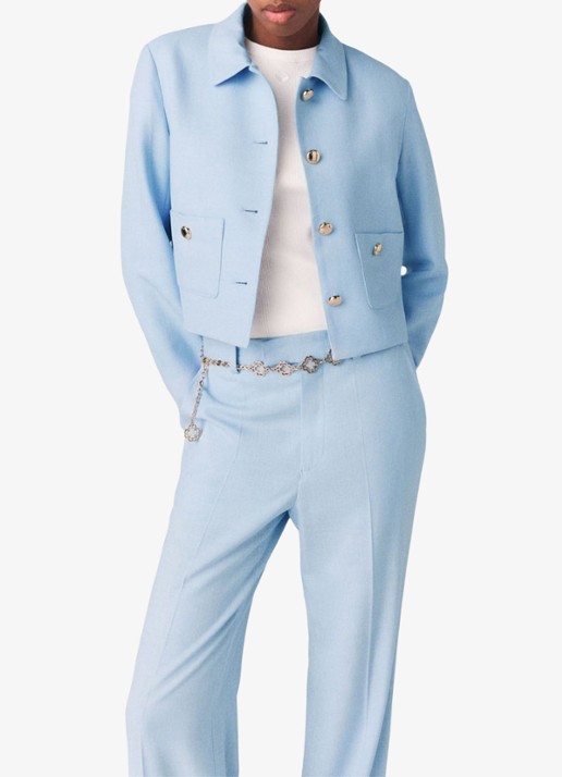Maje Viguly cropped blazer met opgestikte zakken