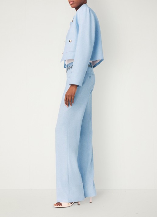 Maje Viguly cropped blazer met opgestikte zakken - detail 2 blauw
