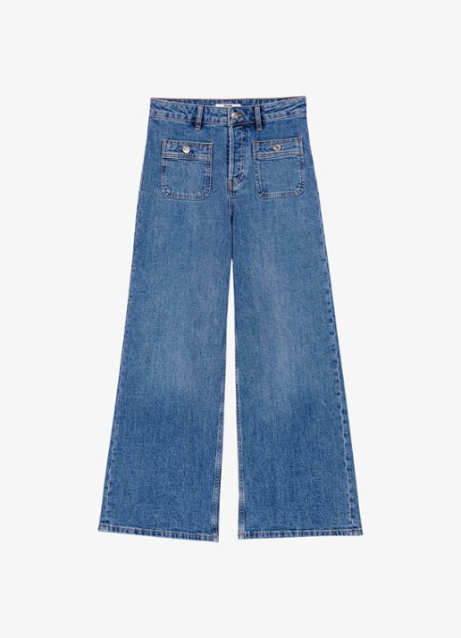 Maje Wide leg jeans met opgestikte zakken