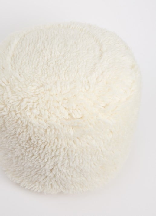Malagoon Eboya Small poef 50 cm - voorkant 2 gebroken wit