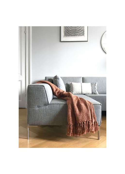 Malagoon Marble plaid 125 x 150 cm - voorkant 2 roestbruin