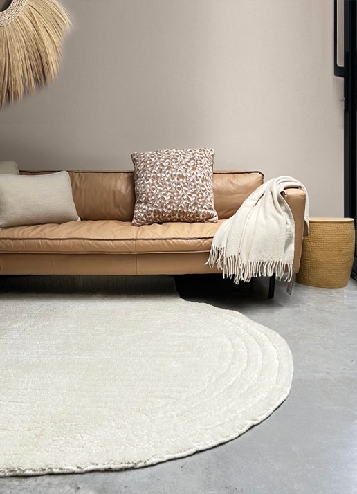 Malagoon Mokoh vloerkleed 180 x 180 cm - detail 4 beige
