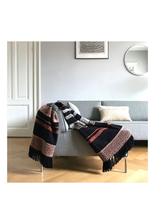 Malagoon Multicolor plaid 125 x 150 cm - voorkant 2 zwart