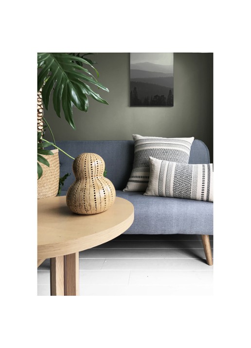 Malagoon Native Stripe sierkussen 35 x 65 cm - detail 4 wit