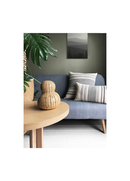 Malagoon Native Stripe sierkussen 35 x 65 cm - voorkant 2 wit