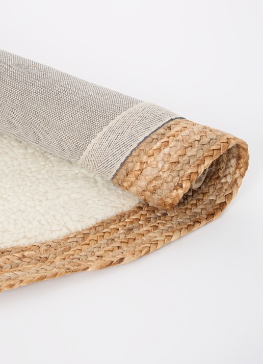 Malagoon Samba vloerkleed ø120 cm - voorkant 2 beige