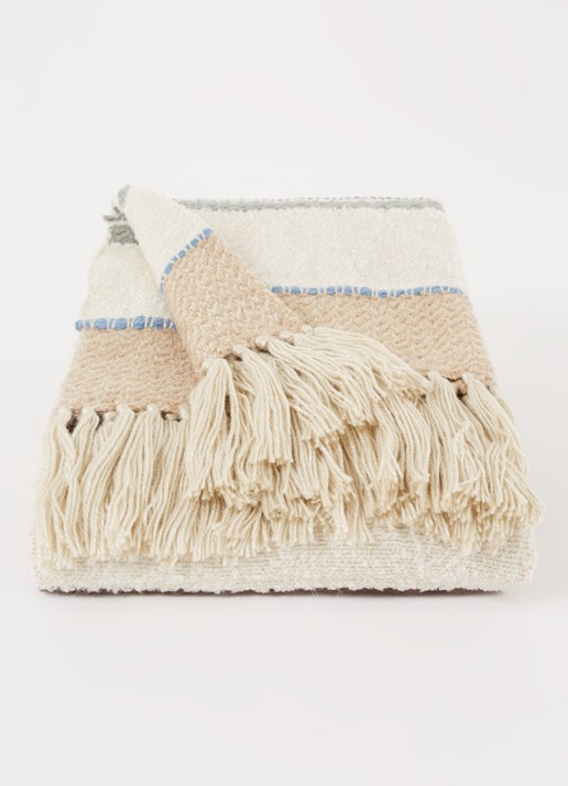 Malagoon Seasight Boucle plaid 125 x 150 cm - voorkant 3 gebroken wit