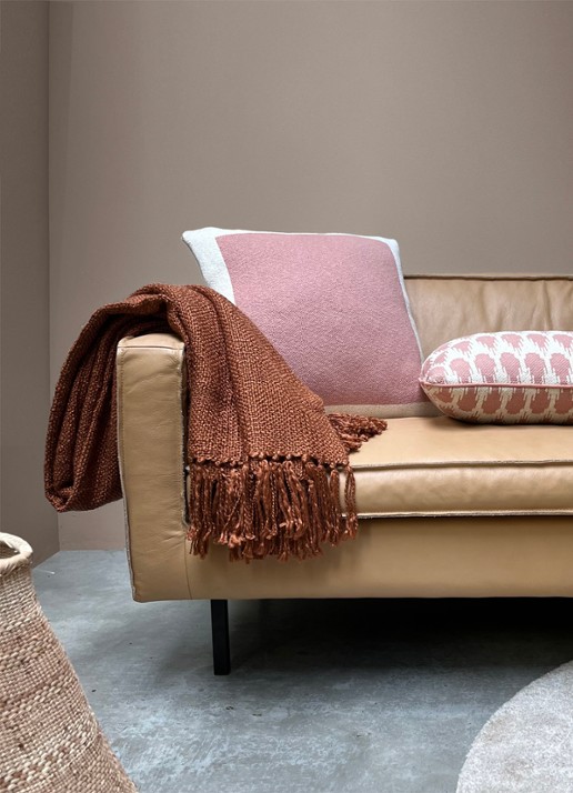 Malagoon Solid Knitted sierkussen 50 x 50 cm - achterkant roze