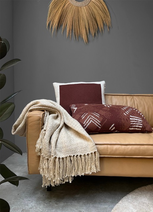 Malagoon Solid Knitted sierkussen 50 x 50 cm - detail 6 bruin