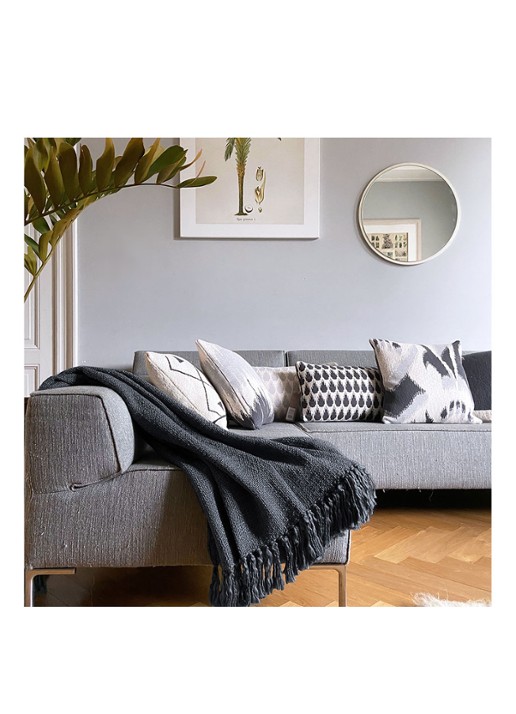 Malagoon Solid plaid 125 x 150 cm - voorkant 3 zwart